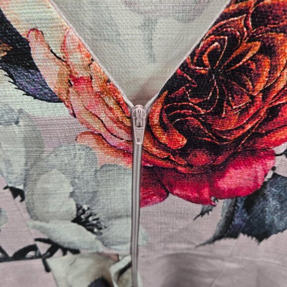 Asos Light Pink Floral Textured Back V-Neck Midi Dress Size 4 - Picture 8 of 15